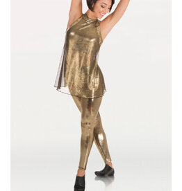 Body Wrappers Liquid Lamé Footless Pant Galaxy Gold