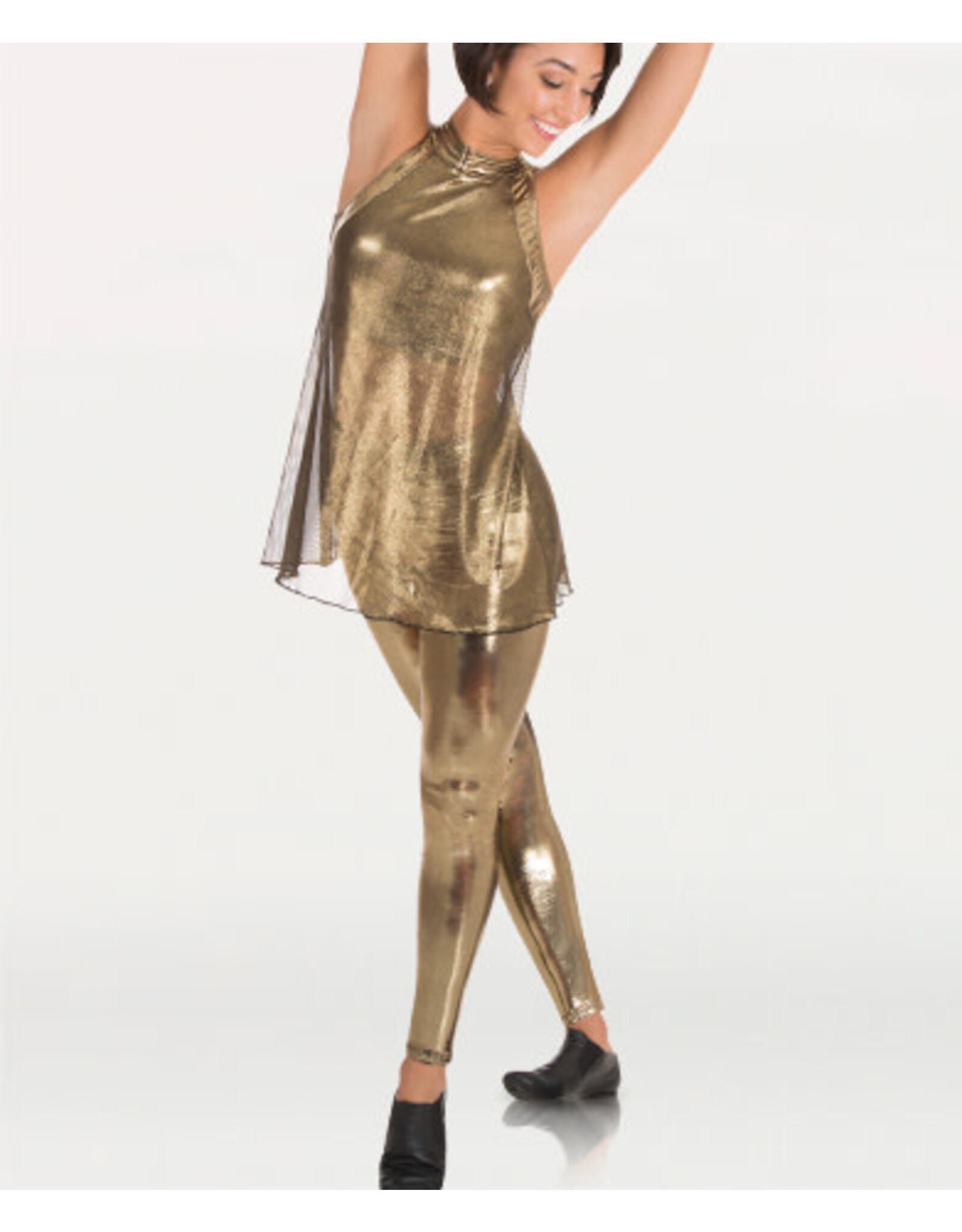Body Wrappers Liquid Lamé Footless Pant Galaxy Gold