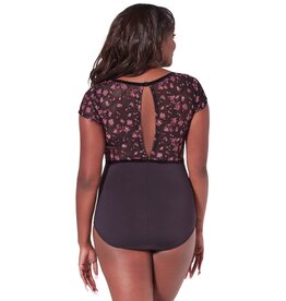 Capezio Ornate Romance Fascination Short Sleeve Mesh Leotard