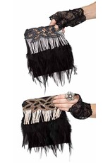 Fun World Fringe Flapper Purse Grey and Black *