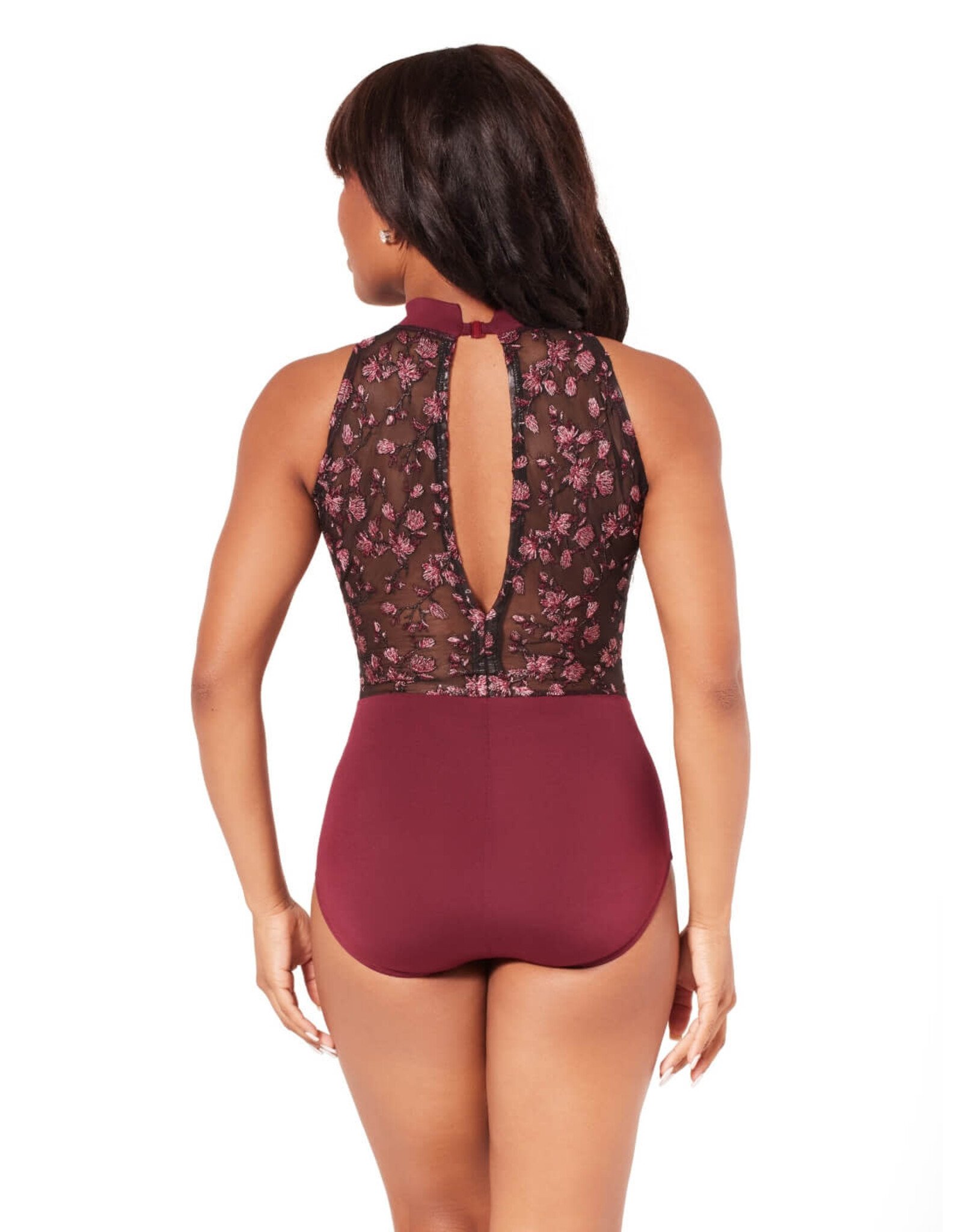 Capezio Ornate Romance Embellish High Neck Leotard WNR (Wine) Medium
