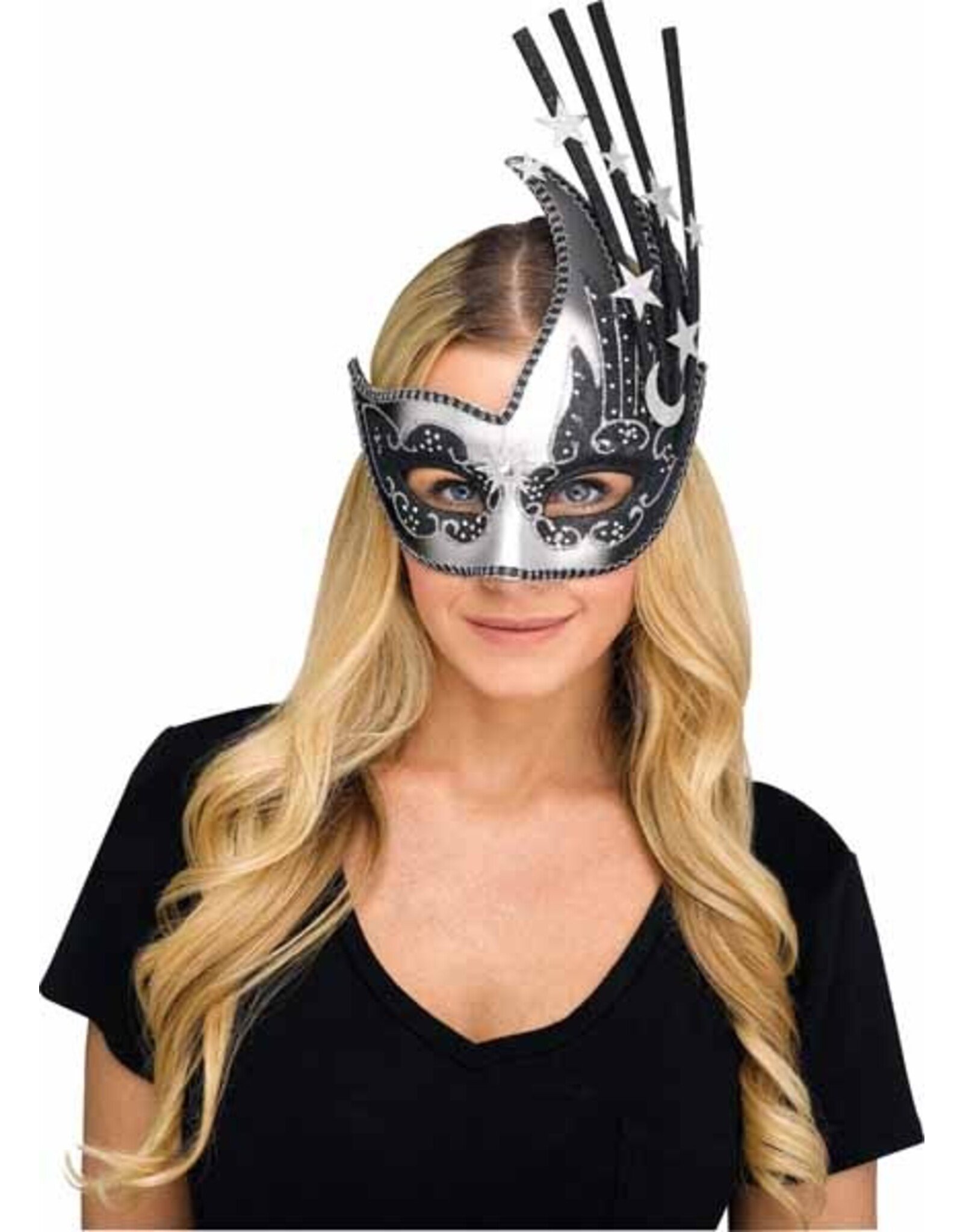 Fun World Half Mask Celestial Black/Silver