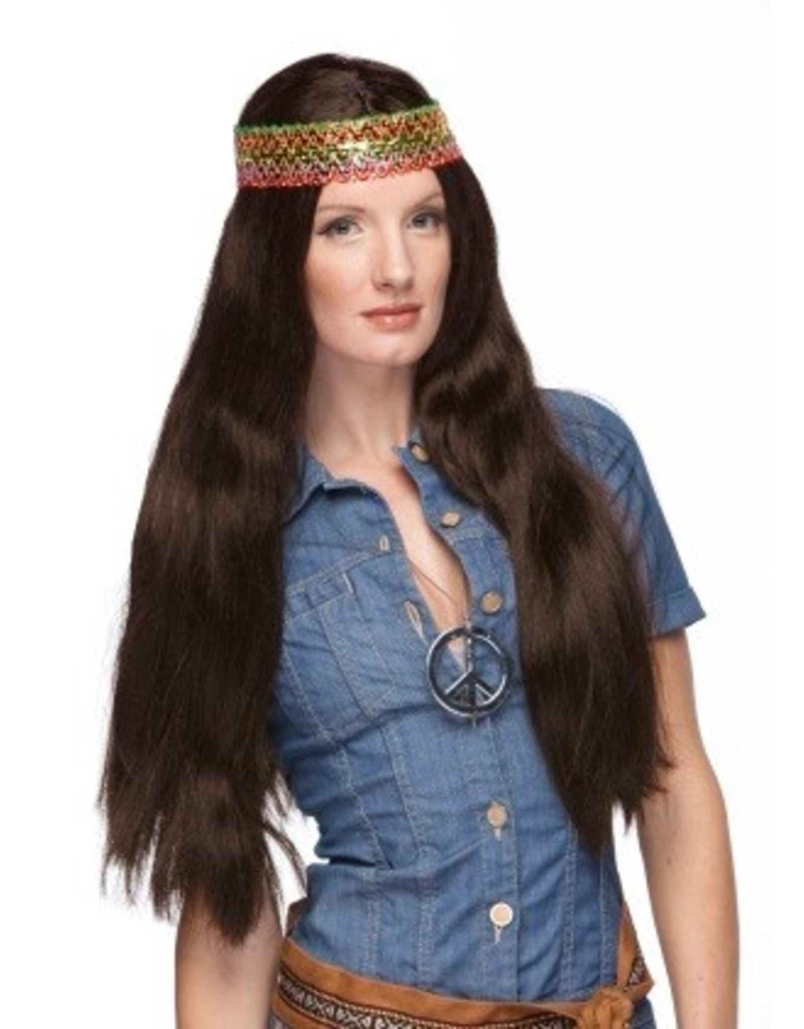 Westbay Wigs Hippie Wig with Detachable Headband Brown