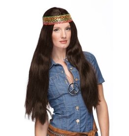 Westbay Wigs Hippie Wig with Detachable Headband Brown