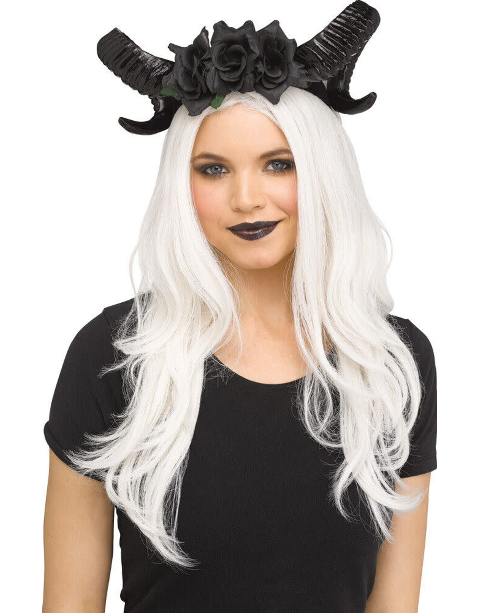 Fun World Horn Flower Headpiece Black
