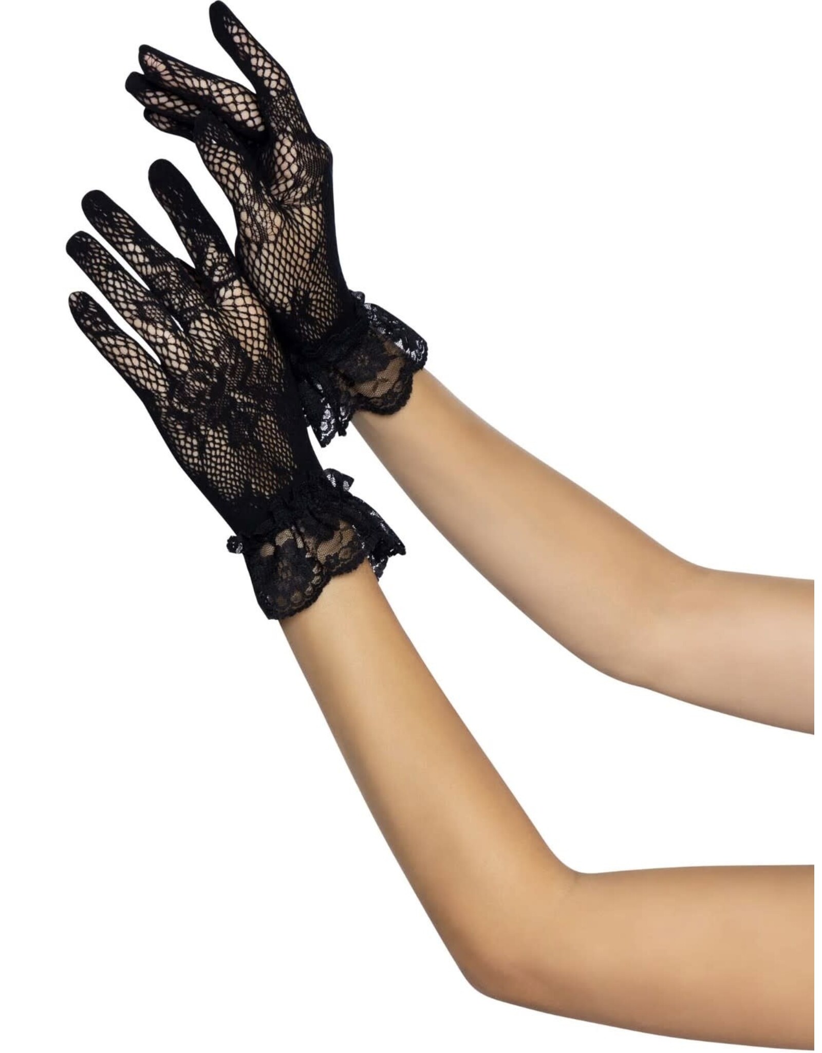 Leg Avenue Lace Gloves Black