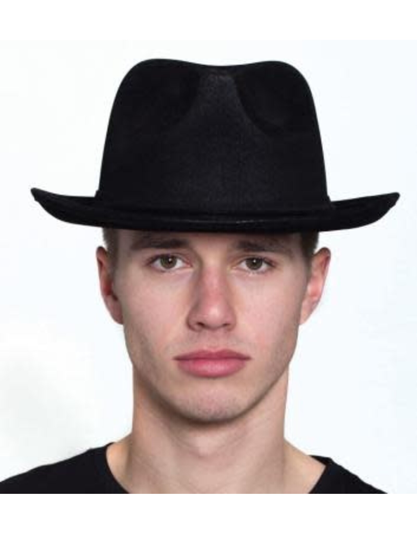 HM Smallwares Leather-like Gangster Hat  Black