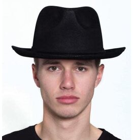HM Smallwares Leather-like Gangster Hat  Black