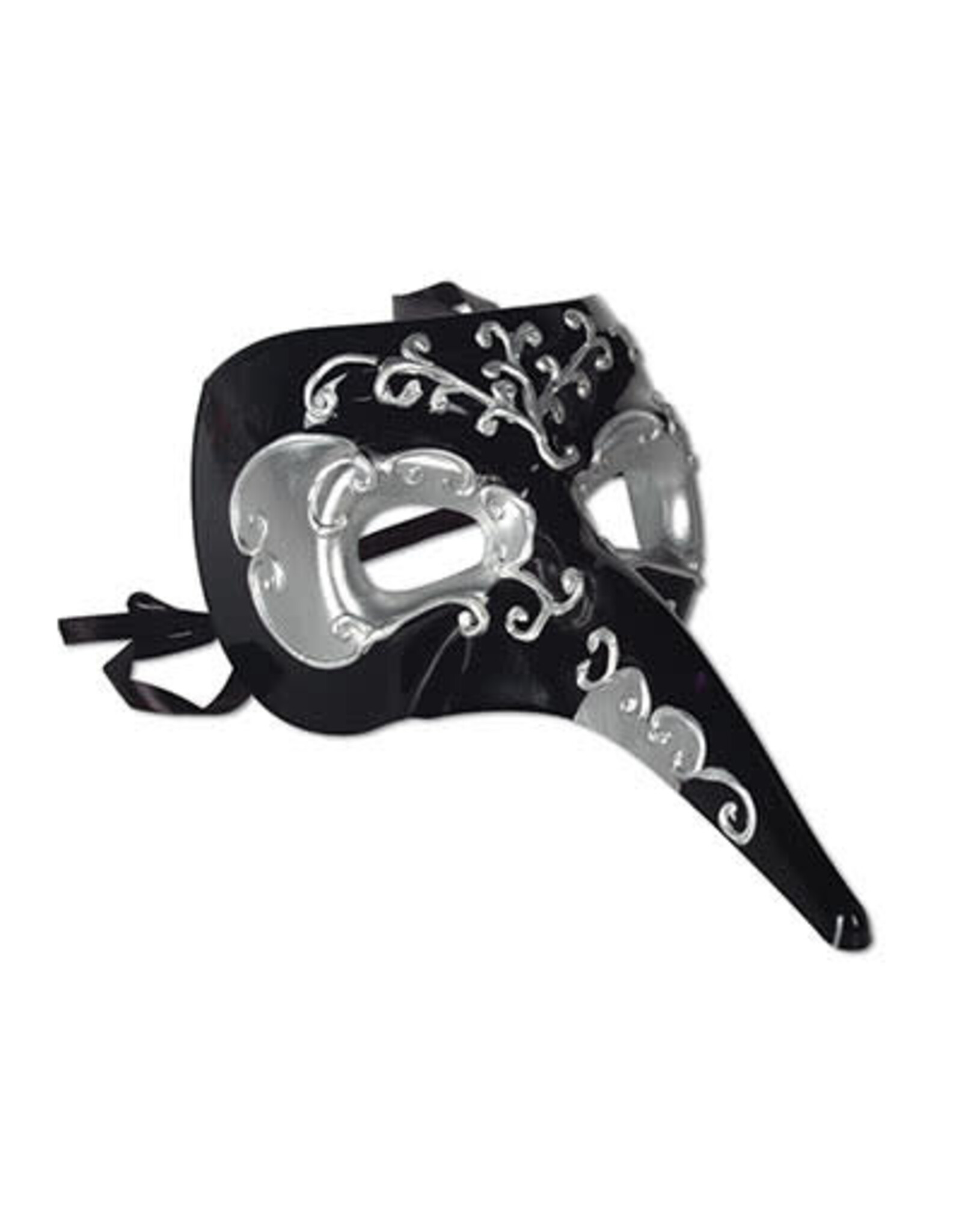 Beistle Long Nose Mask Black/Silver
