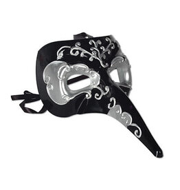 Beistle Long Nose Mask Black/Silver