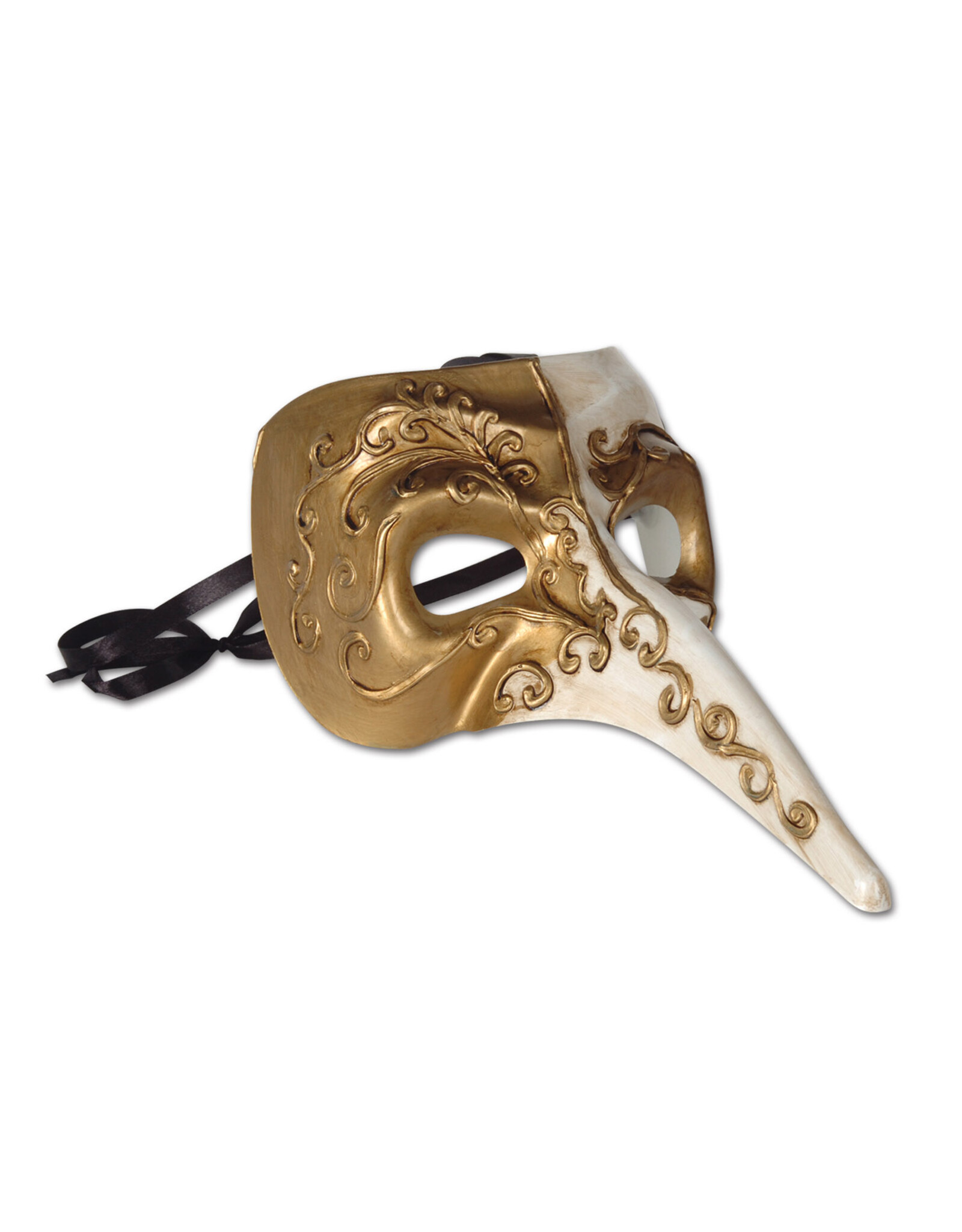 Beistle Long Nose Mask Ivory/Gold