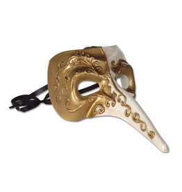 Beistle Long Nose Mask Ivory/Gold