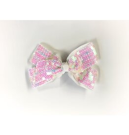 Mimy Design Sequinned Bow Clip White
