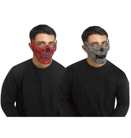 Fun World Skull Mask with Rhinestones Silver