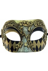 KBW Venetian Plastic Man Mask Gold