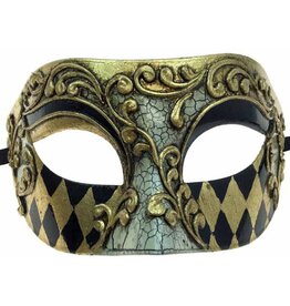 KBW Venetian Plastic Man Mask Gold