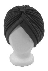 SKS Novelty Vintage Pleated Turban Black