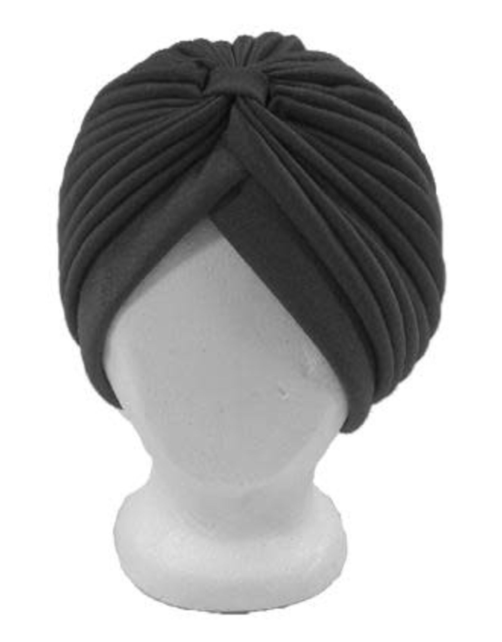 SKS Novelty Vintage Pleated Turban Black