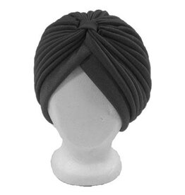 SKS Novelty Vintage Pleated Turban Black