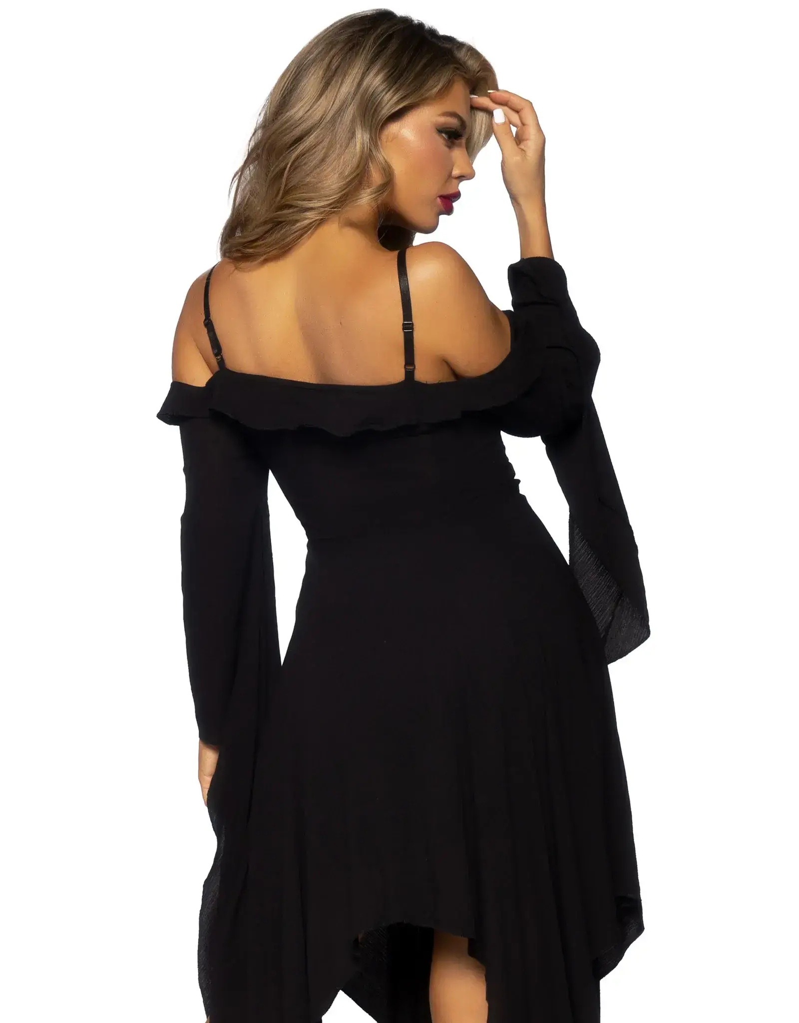 Leg Avenue Bell Sleeved Peasant Dress - Black XL