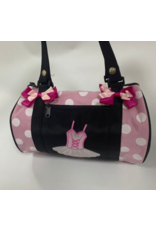 Kissed by Glitter Pink and Black Duffel with Polka Dots