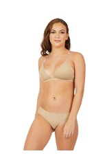 Capezio Deep Neck Clear Back Bra - Nude