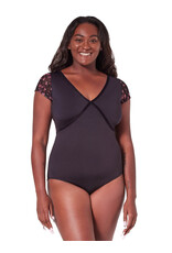 Capezio Ornate Romance Fascination Short Sleeve Mesh Leotard