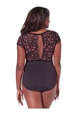Capezio Ornate Romance Fascination Short Sleeve Mesh Leotard