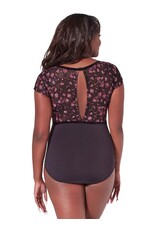 Capezio Ornate Romance Fascination Short Sleeve Mesh Leotard
