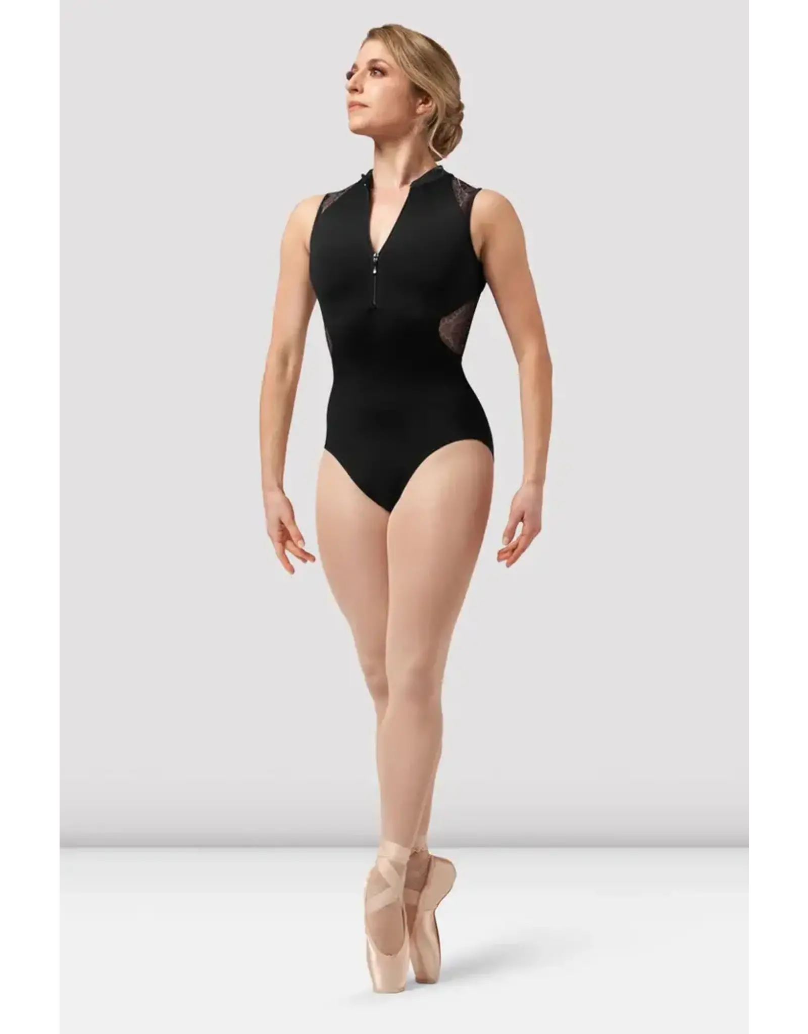 Bloch Lace Zipper Front Mesh Back Leotard - Petite