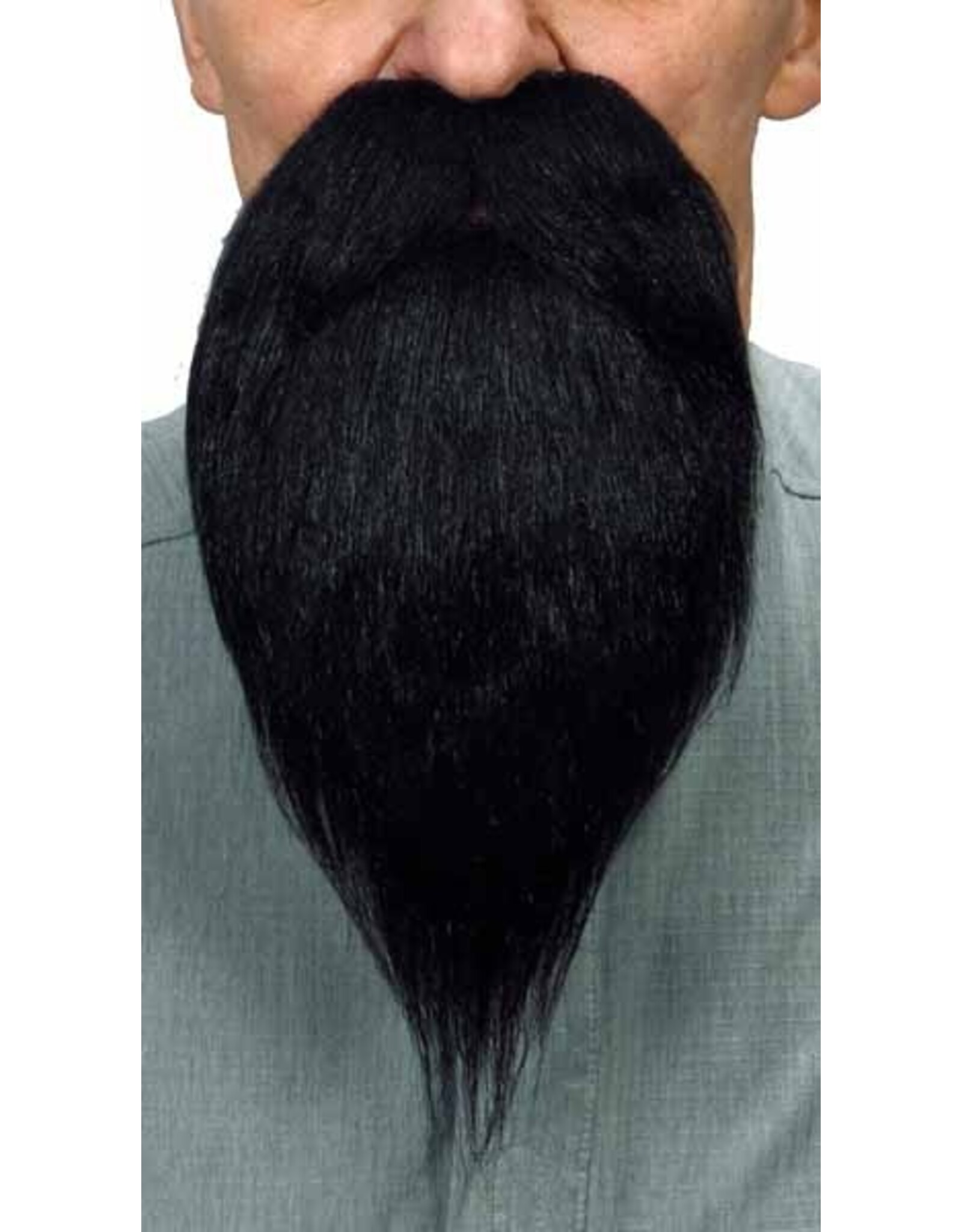 European Moustaches Beard 14.5cm x 27cm - Black