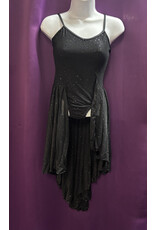 Body Wrappers Tween Camisole V-Front Low Back Dress - Black 12-14