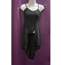 Body Wrappers Tween Camisole V-Front Low Back Dress - Black 12-14