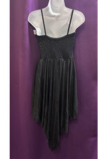 Body Wrappers Tween Camisole V-Front Low Back Dress - Black 12-14