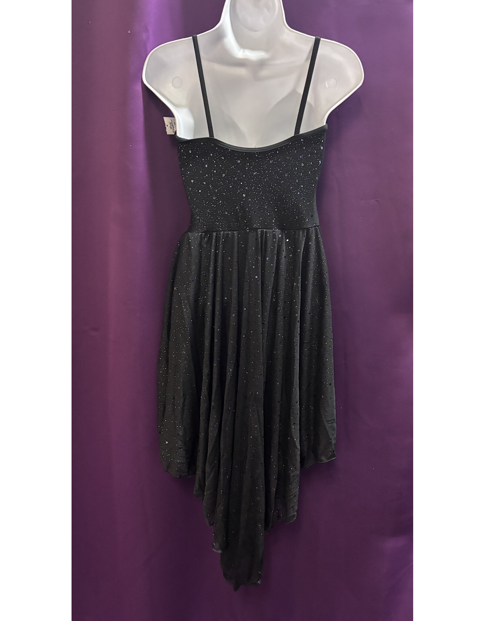 Body Wrappers Tween Camisole V-Front Low Back Dress - Black 12-14