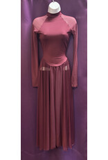 Body Wrappers MicroTECH Long Sleeve Dance Dress - Burgundy