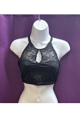 Body Wrappers Halter Crop Top  Black - XL