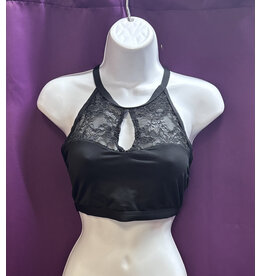 Body Wrappers Halter Crop Top  Black - XL