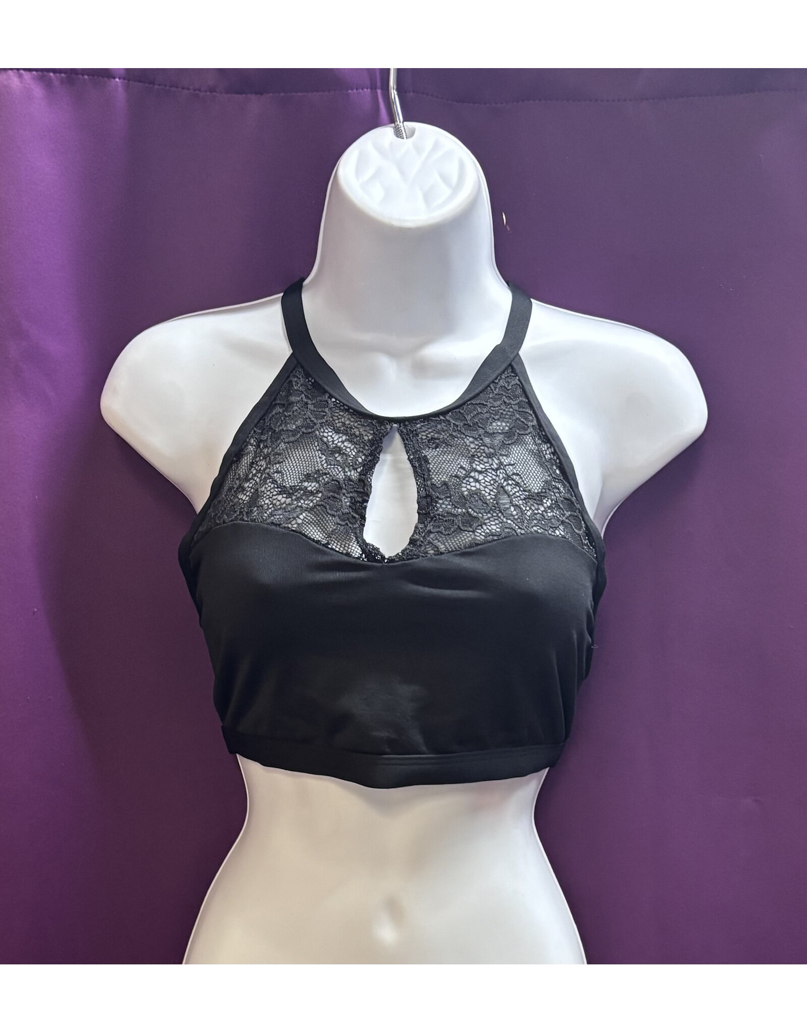 Body Wrappers Halter Crop Top  Black - XL