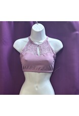 Body Wrappers Lace Halter Top Mauve