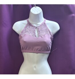 Body Wrappers Lace Halter Top Mauve