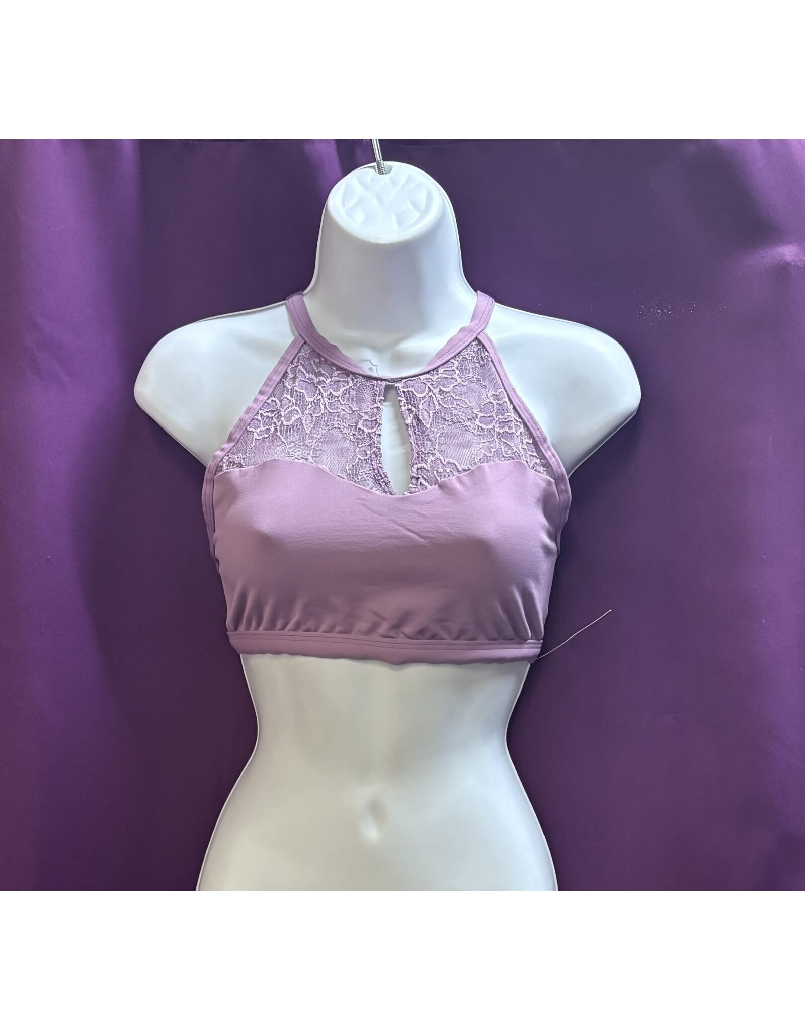 Body Wrappers Lace Halter Top Mauve