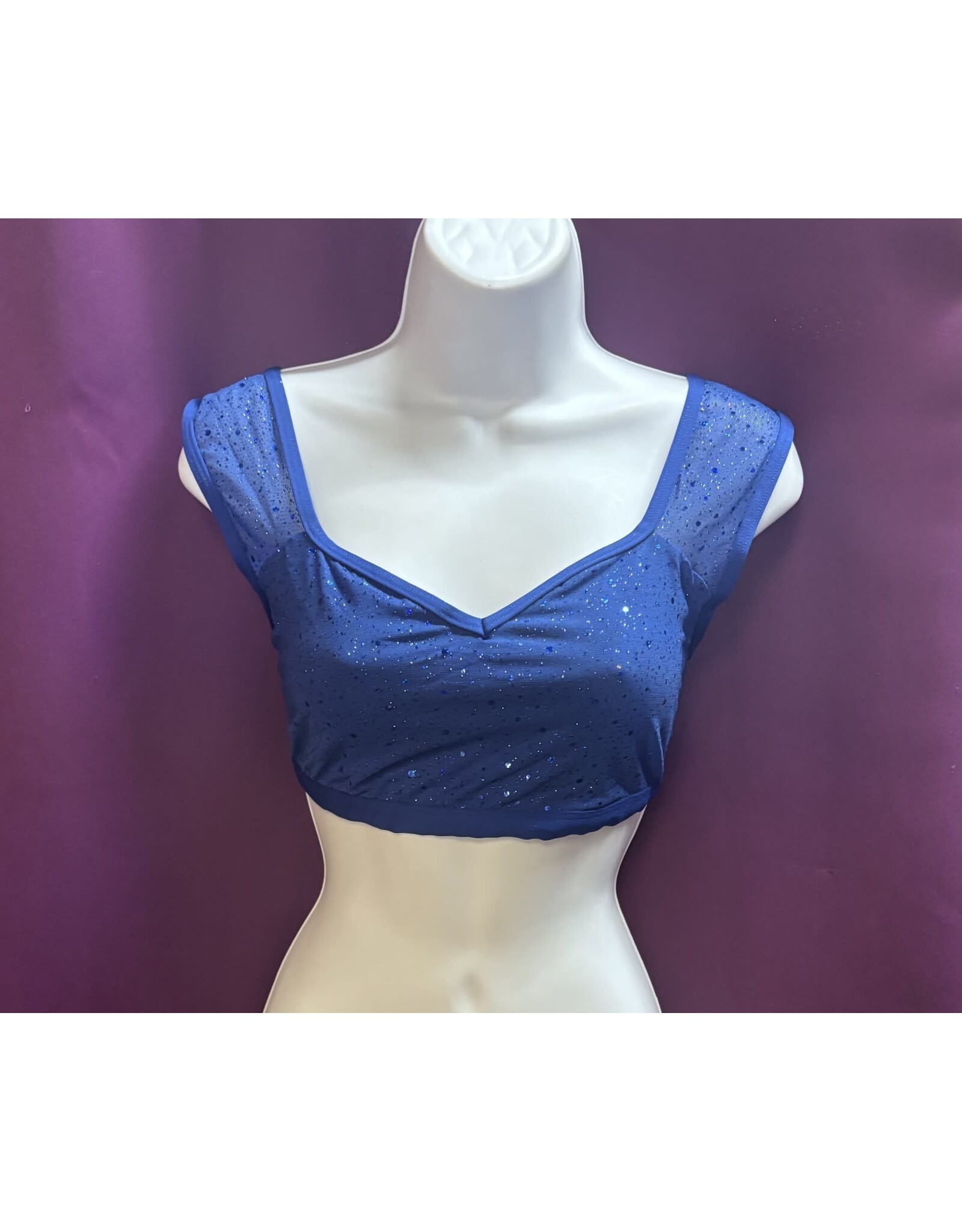 Body Wrappers Twinkle Crop Top Royal Blue Large