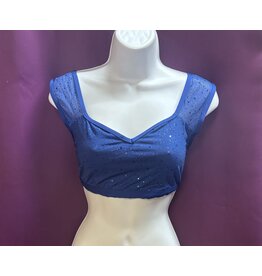 Body Wrappers Twinkle Crop Top Royal Blue Large