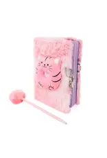 Great Pretenders Furry Friends Squishy Cat Journal - Light Pink