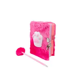 Great Pretenders Furry Friends Squishy Cat Journal - Bright Pink