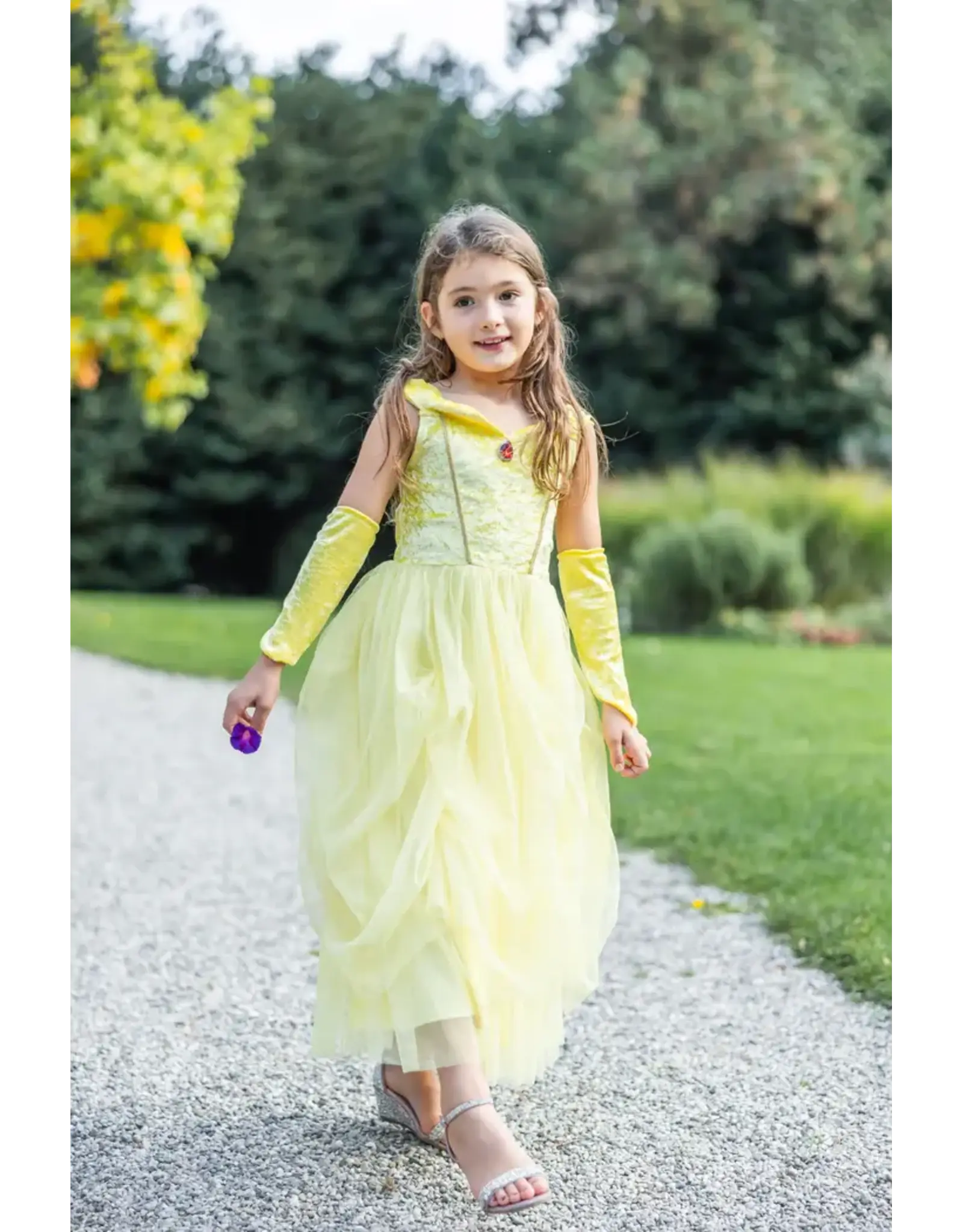 Great Pretenders Velvety Soft Yellow Princess Gown with Arm Warmers 5-6
