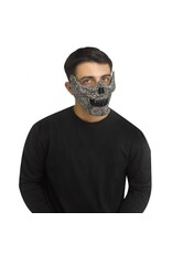 Fun World Skull Mask with Rhinestones Silver