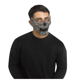 Fun World Skull Mask with Rhinestones Silver