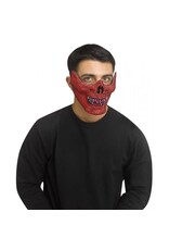 Fun World Skull Mask with Rhinestones Red